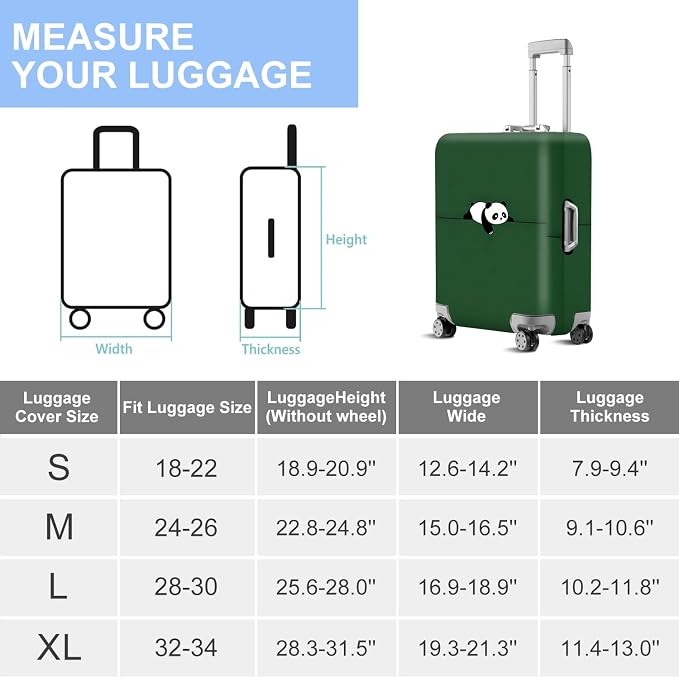 ANNA QUEEN Panda Travel Luggage Cover- Cartoon Cute Stretchable Airplane - Image 7