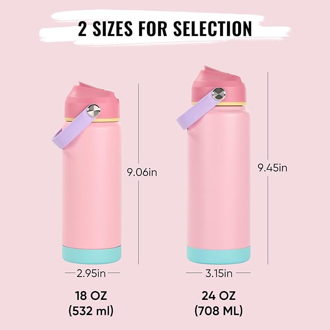 Fijinhom 24oz Insulated Stainless Steel Water Bottle, Wide Mouth Double Wall - Image 2