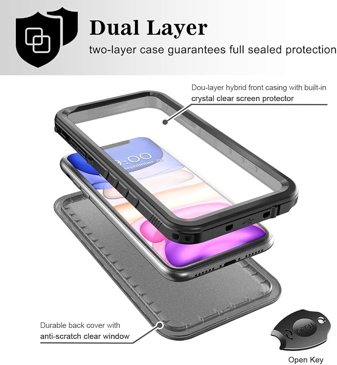 SPORTLINK Waterproof Case for iPhone 11, Full Body Heavy Duty Protection Full - Image 4