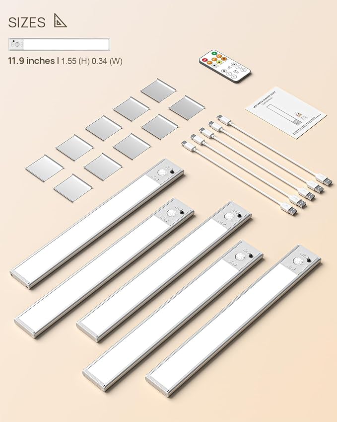 12" Under Cabinet Lights Wireless, Motion Sensor Light Indoor - Image 8