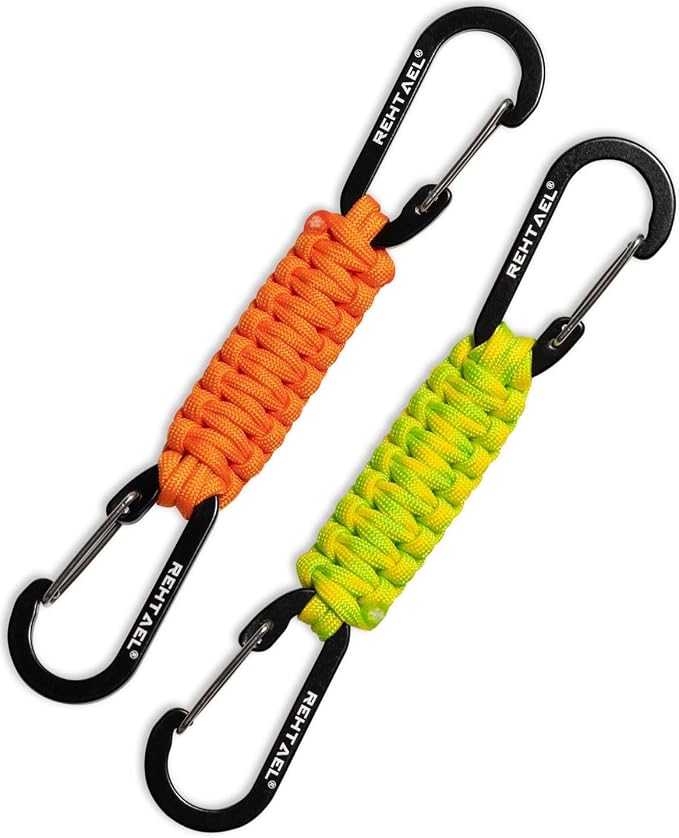 Paracord Braided Carabiner Keychain Lanyard Strap, Hanger Stroller Hook w/2 by REHTAEL