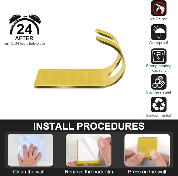 CGBE 4 Packs Shower Hooks for Inside Shower, Self Adhesive Shaver Holder Hanger - Image 4