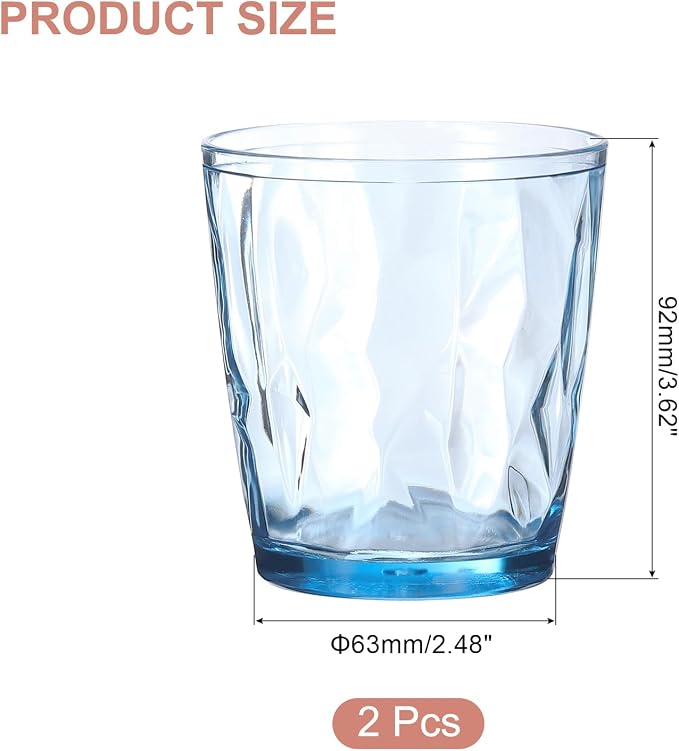 uxcell 10oz Acrylic Drinking Glasses, Sky Blue - Image 2