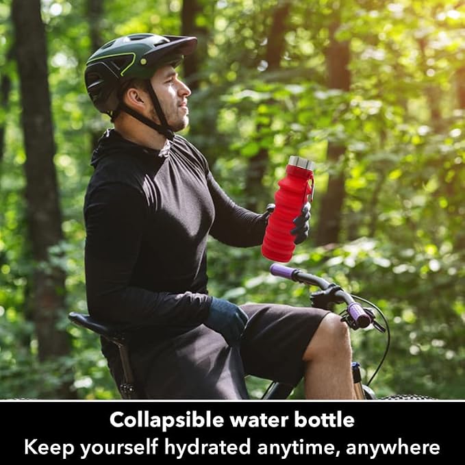 Gadgetime USA Collapsible Water Bottle Reusable, BPA Free, Foldable Portable & - Image 5