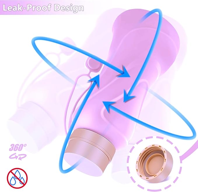 Collapsible Water Bottles, Leak Proof, Reuseable BPA Free Silicone Foldable - Image 4