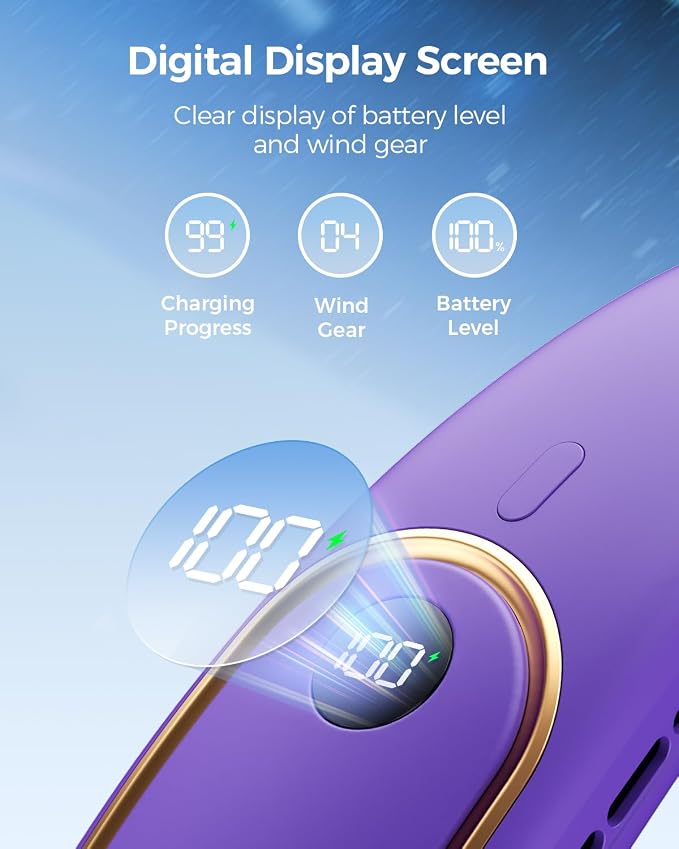 SHEWIND Portable Neck Fan - 5000mAh Rechargeable Hands-Free Wearable Fan | 4 - Image 5