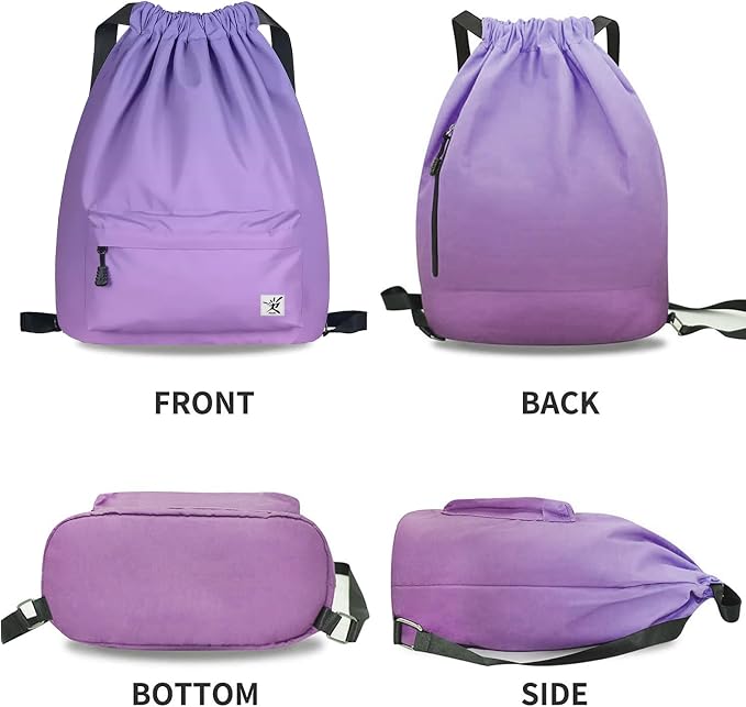 Waterproof Drawstring Bag, Gym Bag Sackpack Sports Beach Backpack - Image 2