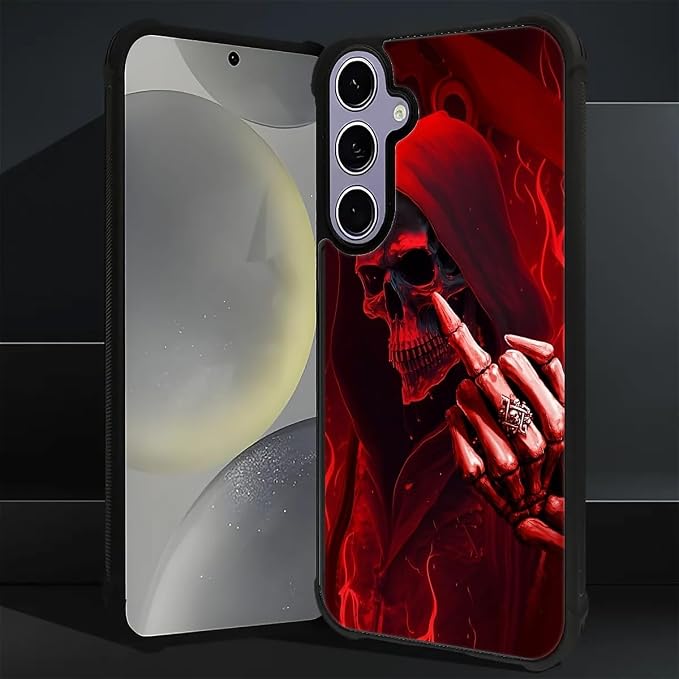 for Samsung Galaxy S24 S25 Case, Gestures Funny Skull Pattern Graphic Design - Image 6