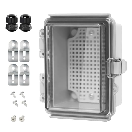 LeMotech Electrical Box, IP67 Waterproof Hinged Clear Cover Stainless Steel by LeMotech