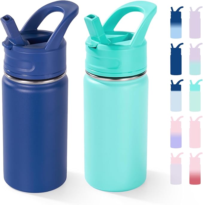 12oz Kids Water Bottle for School, Toddler Bottles by Fijinhom