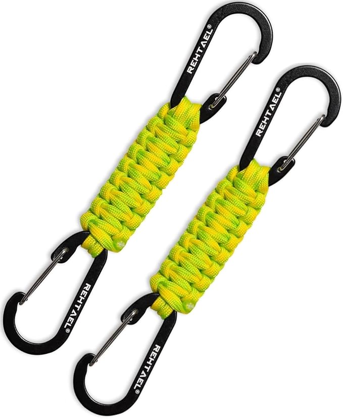 Paracord Braided Carabiner Keychain Lanyard Strap, Hanger Stroller Hook w/2 by REHTAEL