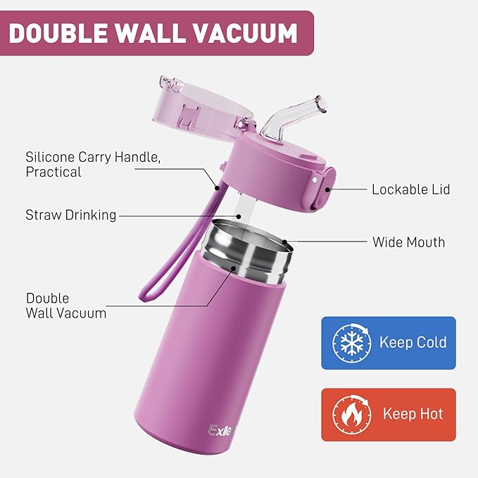 5oz Small Water Bottles with Straw, Mini Water Bottle with One-Hand Open Design - Image 3