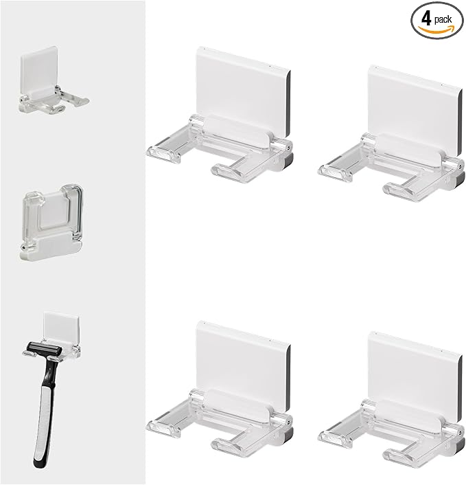 Self-Adhesive Foldable Hook | Wall-Mounted Power Cord Organizer | Razor Holder by JWCE.