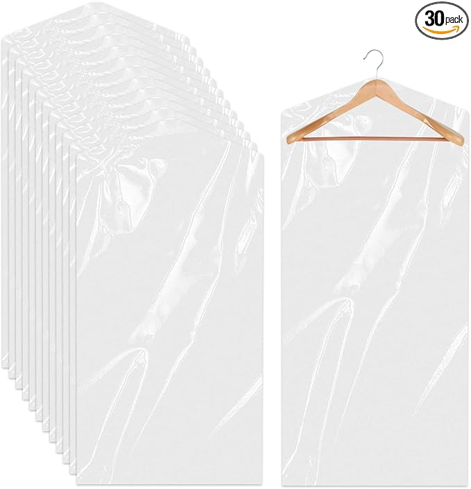 30 Pcs Clear Garment Cover 47 Inch Plastic Garment Bags by Sliverdew