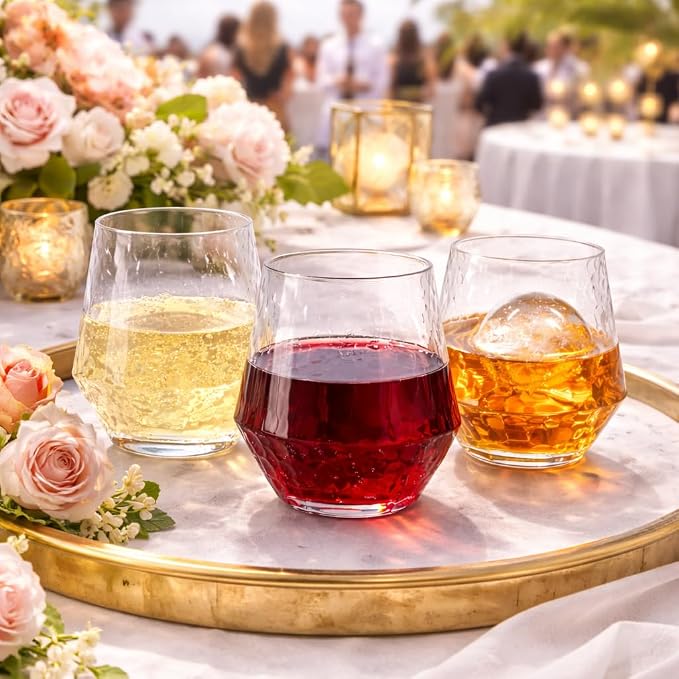 Oojami 40 count Diamond Unbreakable Stemless Plastic Wine Champagne Whiskey - Image 9