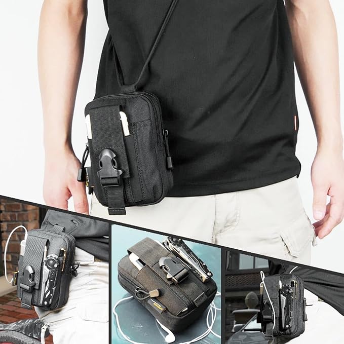 Belt Pouch, Tactical Molle Phone Pouch EDC Utility Pouches Waist Bag, Small - Image 8