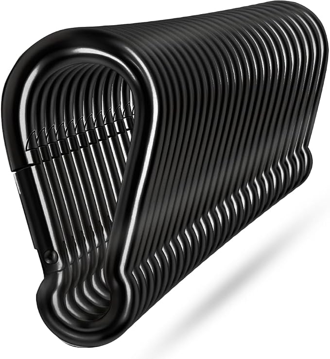Black Carabiner Clip, Heavy Duty Spring Snap Hook Quick Link by Ekunbuy