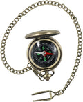 Pocket Compass with Hanging Chain, Vintage Zinc Alloy Flip Cover Compass Pocket by GUEDKIKL