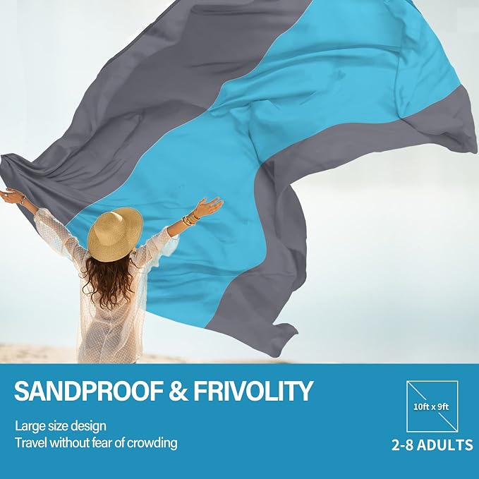 Famstar Beach Blanket Oversized Extra Large 10'X 9', Waterproof Sandproof Beach - Image 5