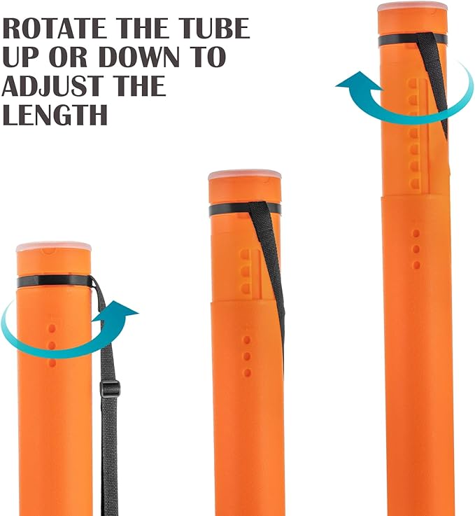 JJRING Orange Poster Tube, Poster Carrying Case - Image 4