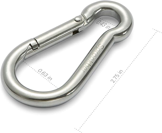 sprookber Stainless Steel Spring Snap Hook Carabiner - Image 2