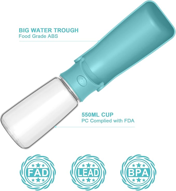 Portable Dog Water Bottle, Foldable Dog Water Bottle Leak Proof Dispenser - Image 2
