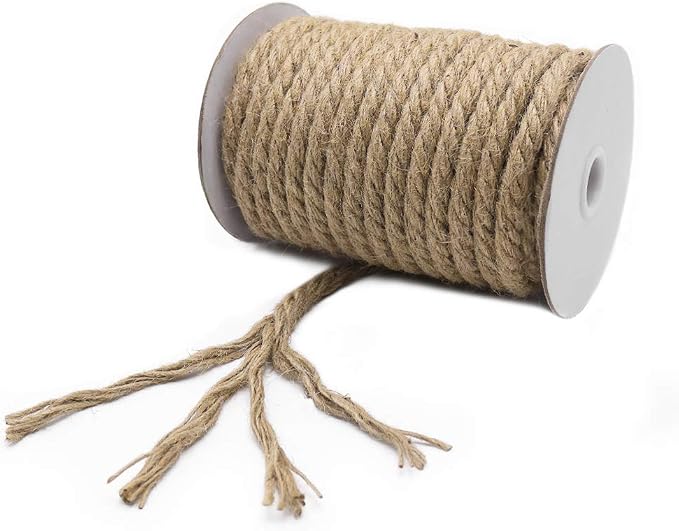 Vivifying 50 Feet 10mm Jute Rope, Natural Heavy Duty Twine - Image 4