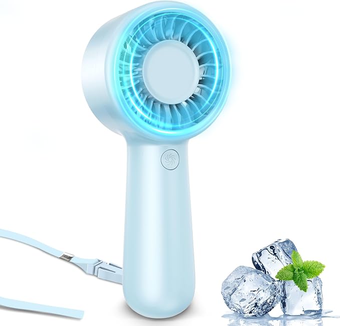 Portable Handheld Fan Personal Small Turbo Hand Fan Powerful, USB Rechargeable by AUIIAH
