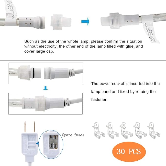 100ft LED Rope Lights Outdoor, 720 LED Connectable & Flexible Tube Lights - Image 6