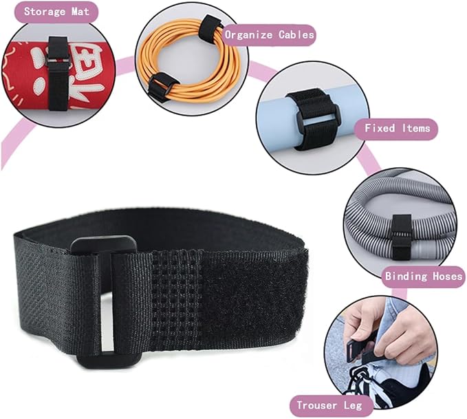 10 Pack Reusable Fastening Cable Ties and Cable Straps, Adjustable - Image 2