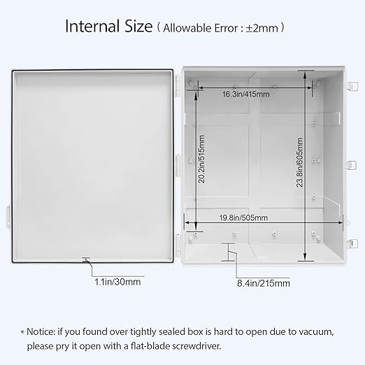 LeMotech Electrical Box, IP67 Waterproof Hinged Cover Stainless Steel Latch - Image 6