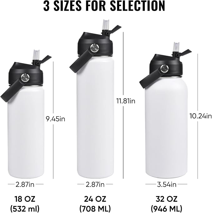 Fijinhom 32oz Insulated Stainless Steel Water Bottle, Wide Mouth Double Wall - Image 2