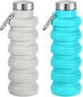 Collapsible Water Bottle, 16oz Portable Reusable Silicone Water Bottle by HOME