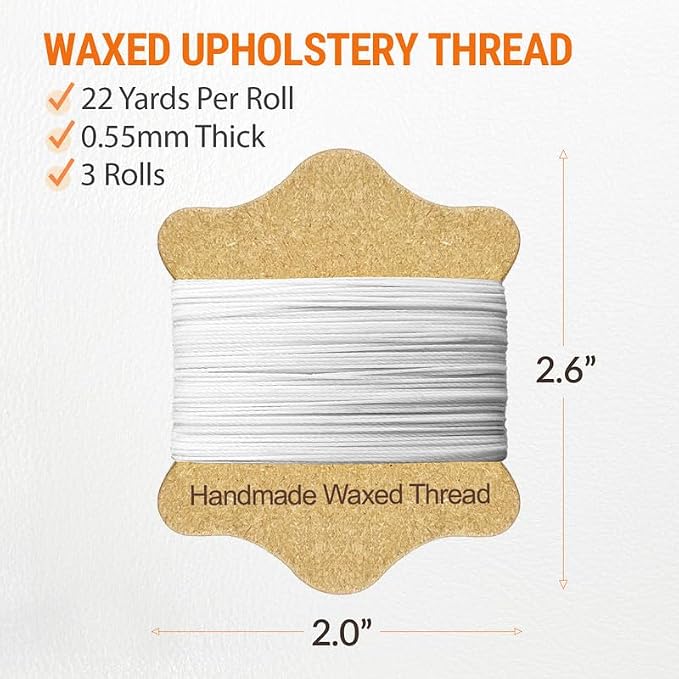 VONEEDL Upholstery Repair Kit: Waxed Sewing Thread & Heavy Duty Needles - Image 3
