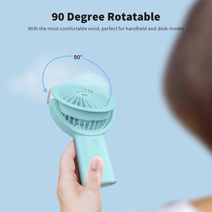 Otlonpe Handheld Misting Fan Portable, Small Personal Hand Held Rechargeable - Image 8