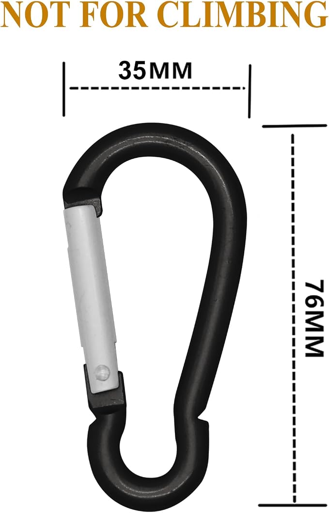 LESHIRY Large Carabiners Keychain 3" Aluminum D Shape Premium Durable D-Ring - Image 2