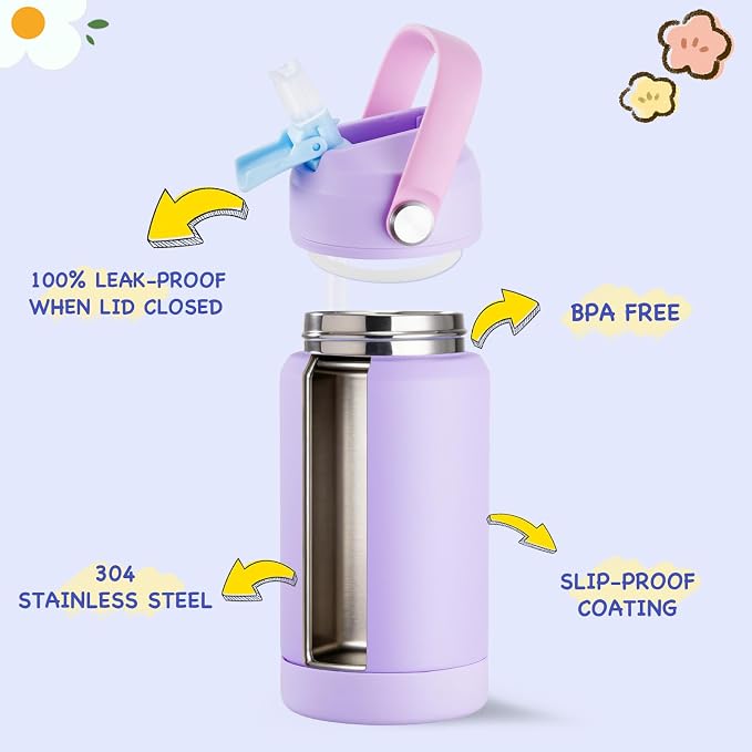 Kerilyn 12oz Water Bottle, Stainless Steel Insulated Water Bottle - Image 3