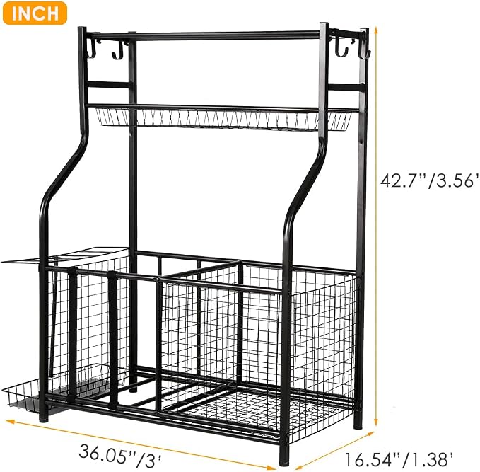 Snail Garage Sports Equipment Storage Organizer Sports Ball Storage Rolling Cart - Image 7