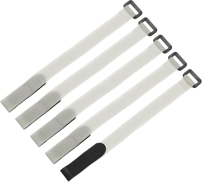 MECCANIXITY 5Pcs Reusable Battery Tie Down Straps, 0.8x12" Grey Nylon by MECCANIXITY