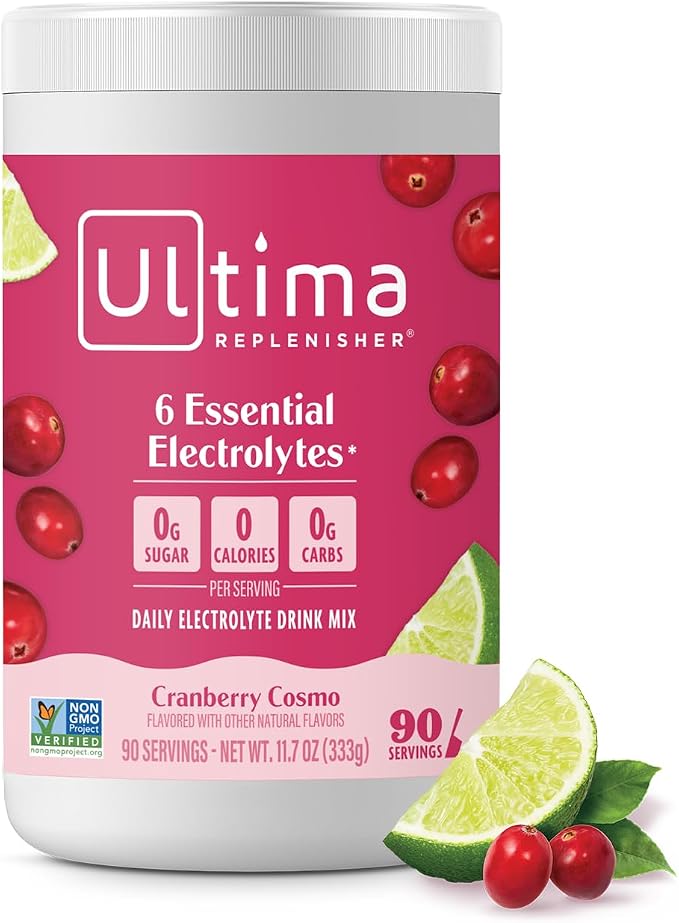 Ultima Replenisher Daily Electrolyte Powder Drink Mix – Sugar Free – Cranberry by UltimaReplenisher