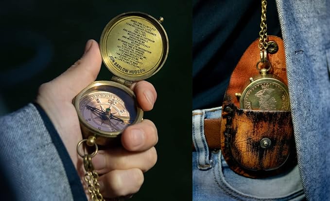 Handmade Antique Vintage Brass Compass | Exquisite Nautical Compass | Home - Image 4