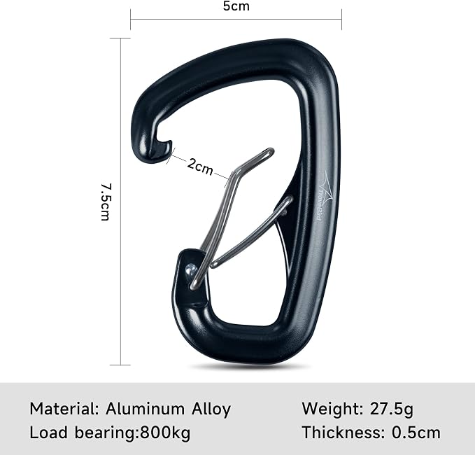 Heavy Duty Carabiner Clip Hook 8KN, - Image 6