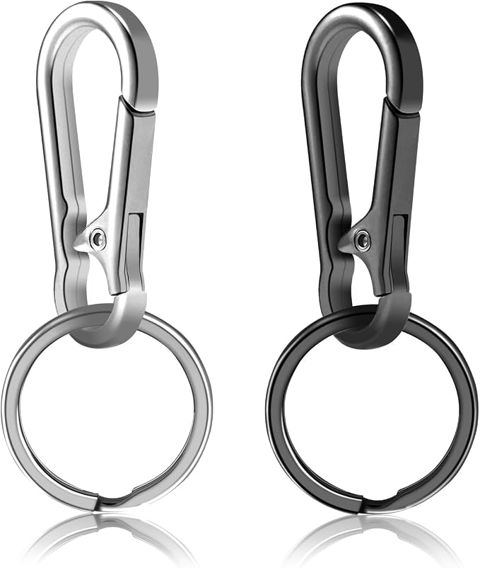 2pcs Metal Keychain Rings, Sturdy Key Chain Ring Carabiner Clip, Key Holder by ManTangSun