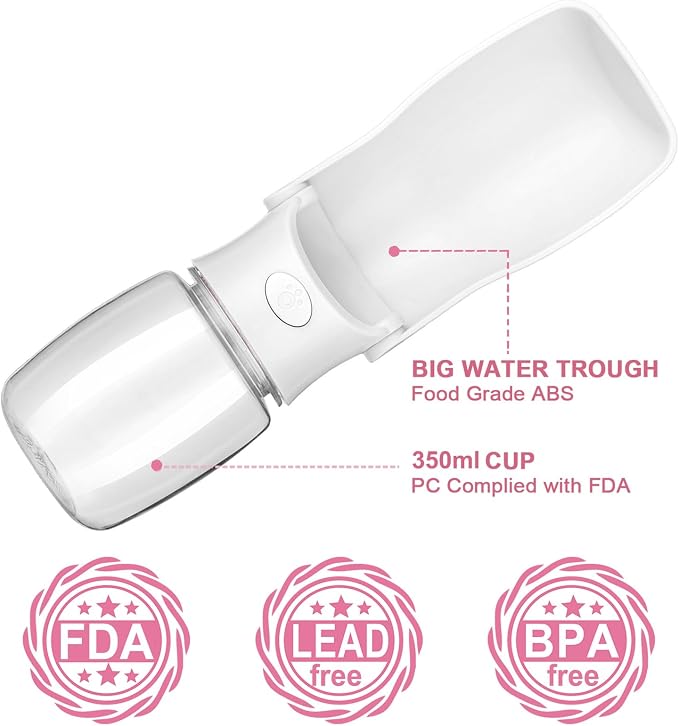 Portable Dog Water Bottle, Foldable Dog Water Bottle Leak Proof Dispenser - Image 2