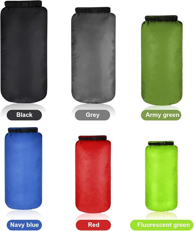 Shappy 6 Pcs Waterproof Dry Bag Set Ultralight Stuff Sack 20/15/10/8/5/3L - Image 4