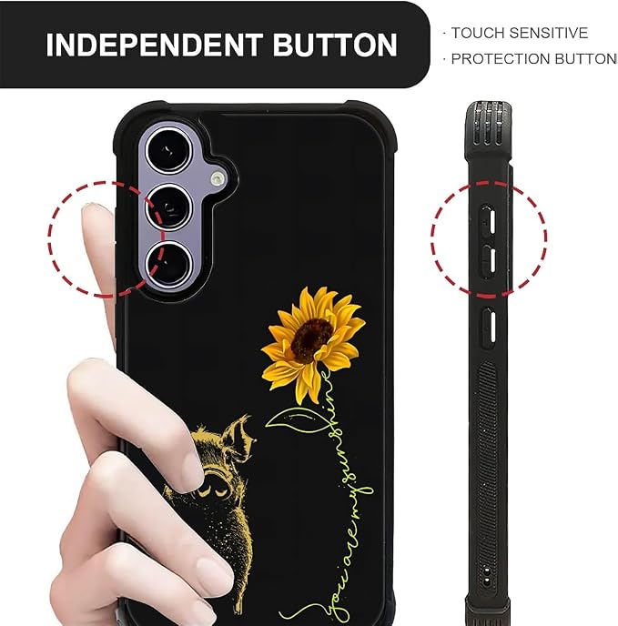 for Samsung Galaxy S24 S25 Case, Pig Sunflower Yellow Sunshine Pattern Graphic - Image 6
