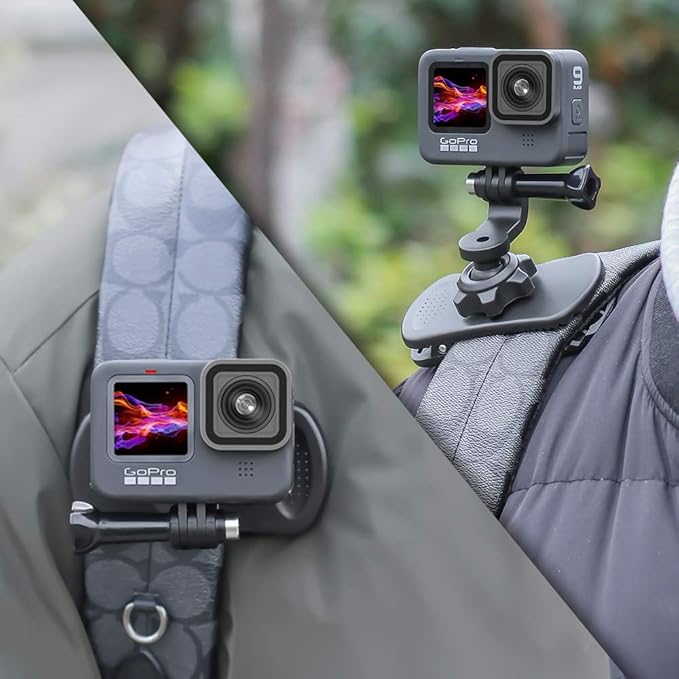Backpack Strap Clip Mount, 360° Rotation Backpack Clamp Mount Compatible - Image 6