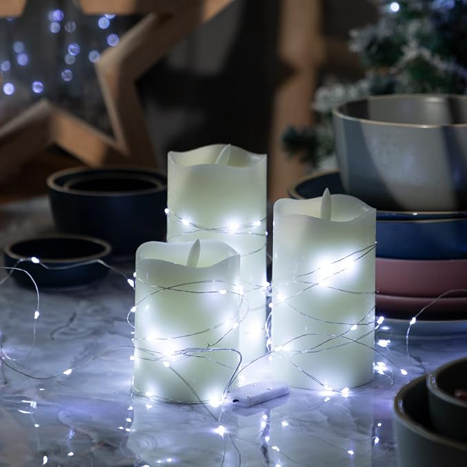 12-Pack LED Fairy Lights 7 Feet Battery Powered Waterproof Silver Wire 20 Slim - Image 5