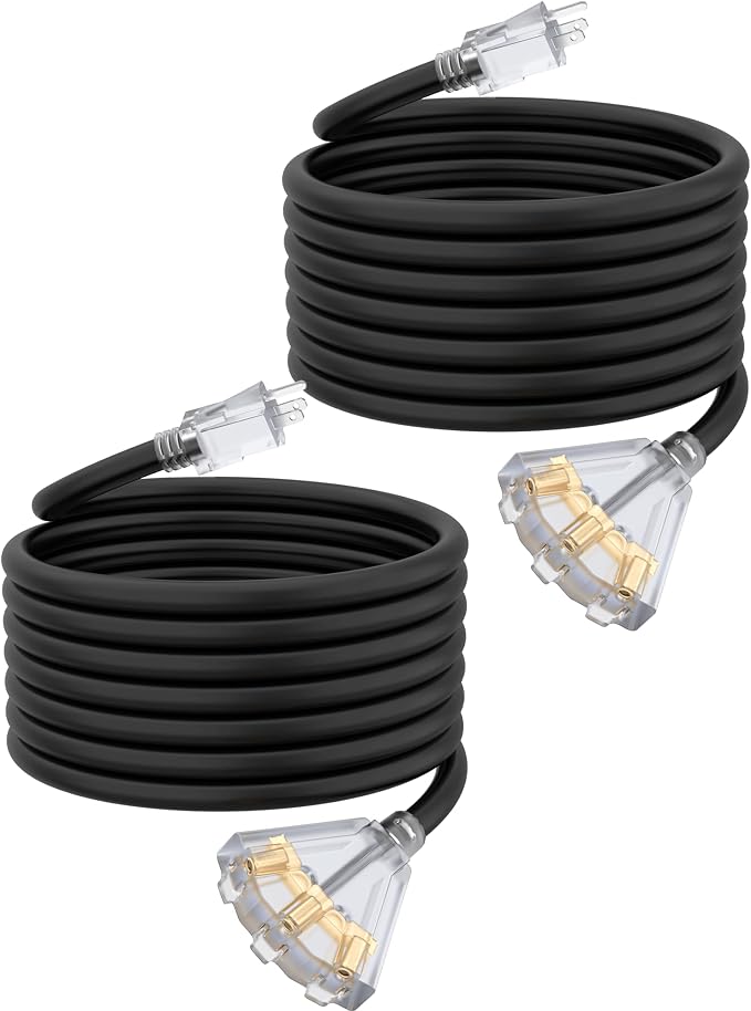 25Ft 12 Gauge Outdoor Extension Cord by PLUGTUL