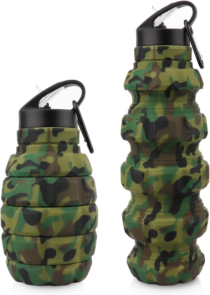 Collapsible Travel Water Bottle19.6 oz, Reuseable Silicone Foldable Water by PenghaiYunfei